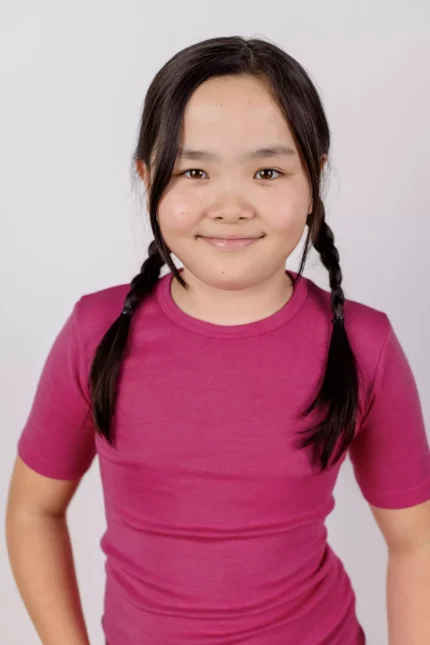 T-shirt kids in lana merino biologica e seta