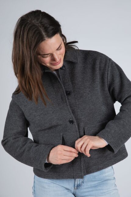 Giacca BOOL in lana merino donna ANTRACITE (SU ORDINAZIONE)