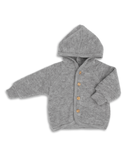 Giacca in pile di lana merino baby & kids GRIGIO MELANGE (SU ORDINAZIONE)