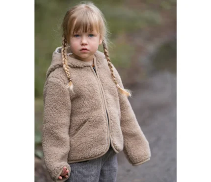 Giacca TEDDY in lana merino bambini BISCOTTO (SU ORDINAZIONE)