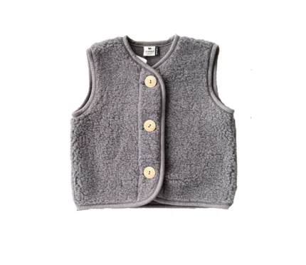 Gilet POE in lana merino bambini ANTRACITE (SU ORDINAZIONE)