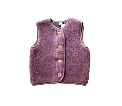 Gilet POE in lana merino bambini ROSA (SU ORDINAZIONE)