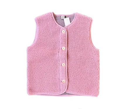 Gilet donna POE in lana merino ROSA (SU ORDINAZIONE)