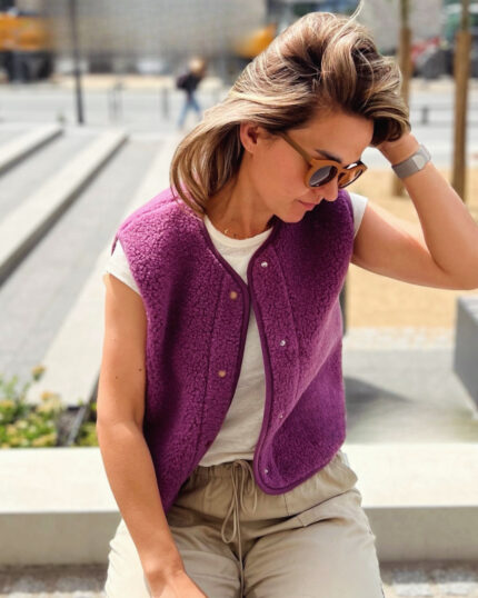 Gilet donna MAKALU in lana merino VIOLET (SU ORDINAZIONE)
