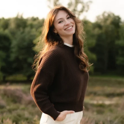Maglione MARA MARRONE in cotone biologico