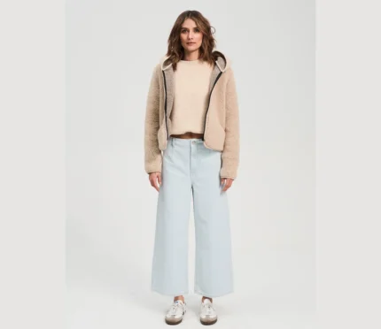 Giacca TEDDY in lana merino donna PANNA (SU ORDINAZIONE)
