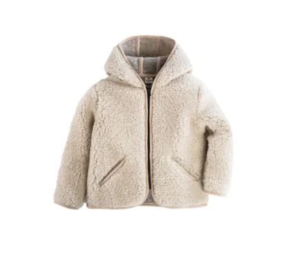 Giacca TEDDY in lana merino bambini PANNA (SU ORDINAZIONE)