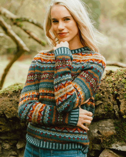 Maglione all-over KINROSS PRELUDE donna in lana di agnello merino