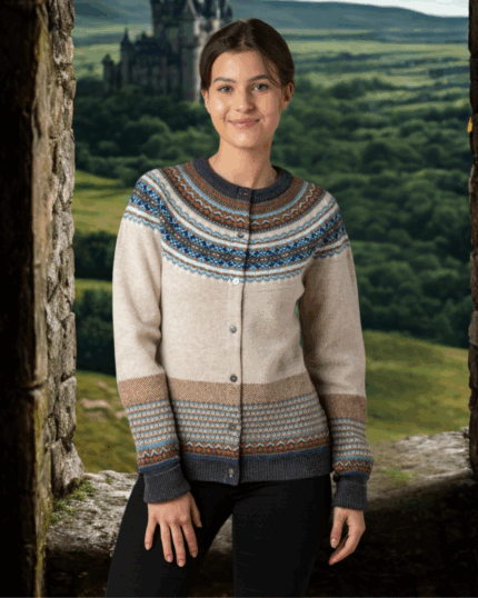 Cardigan ALPINE TAURUS donna lana agnello merino e angora