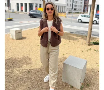 Gilet donna MAKAY con in lana merino CHOCO (SU ORDINAZIONE)