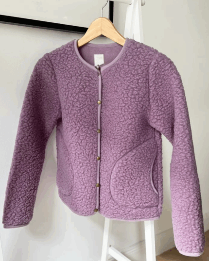 Giacca donna KALLY in lana merino LILLA (SU ORDINAZIONE)