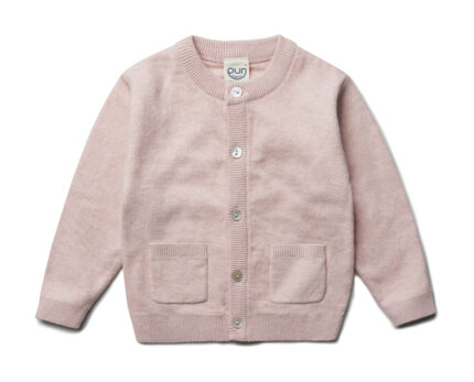 Cardigan PURI Rosa in cotone biologico e seta