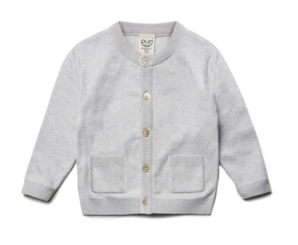 Cardigan PURI Ghiaccio in cotone biologico e seta