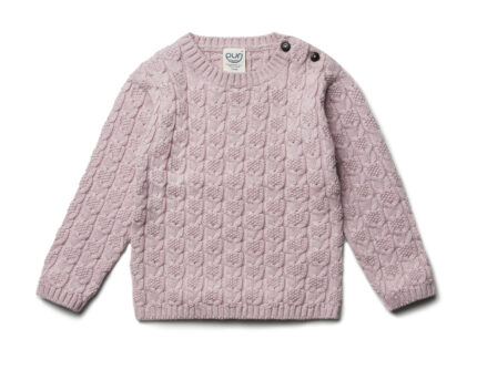 Maglione PURI FOGLIA Rosa in cotone biologico e lana
