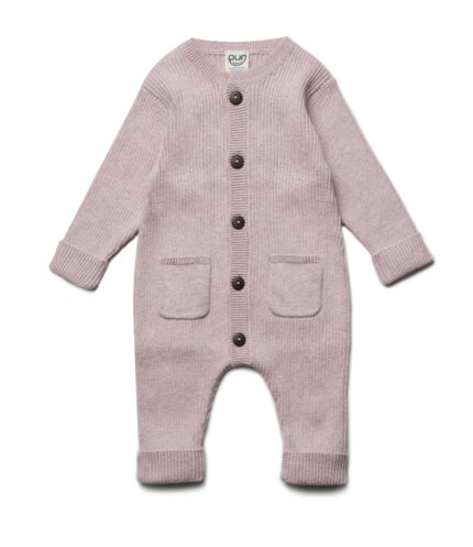 Tutina PURI ROSA in cotone biologico e lana merino
