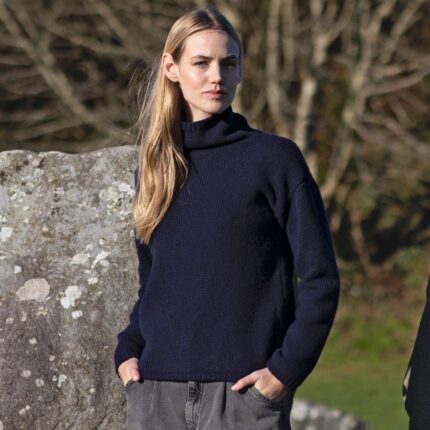 Maglione LARICE NAVY donna in lana merino extrafine